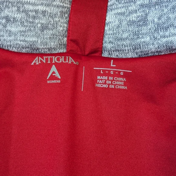 SOLDWisconsin Badgers Antigua Gray Zip Puffer Vest Hood Women's Size Large Bucky - Picture 5 of 9